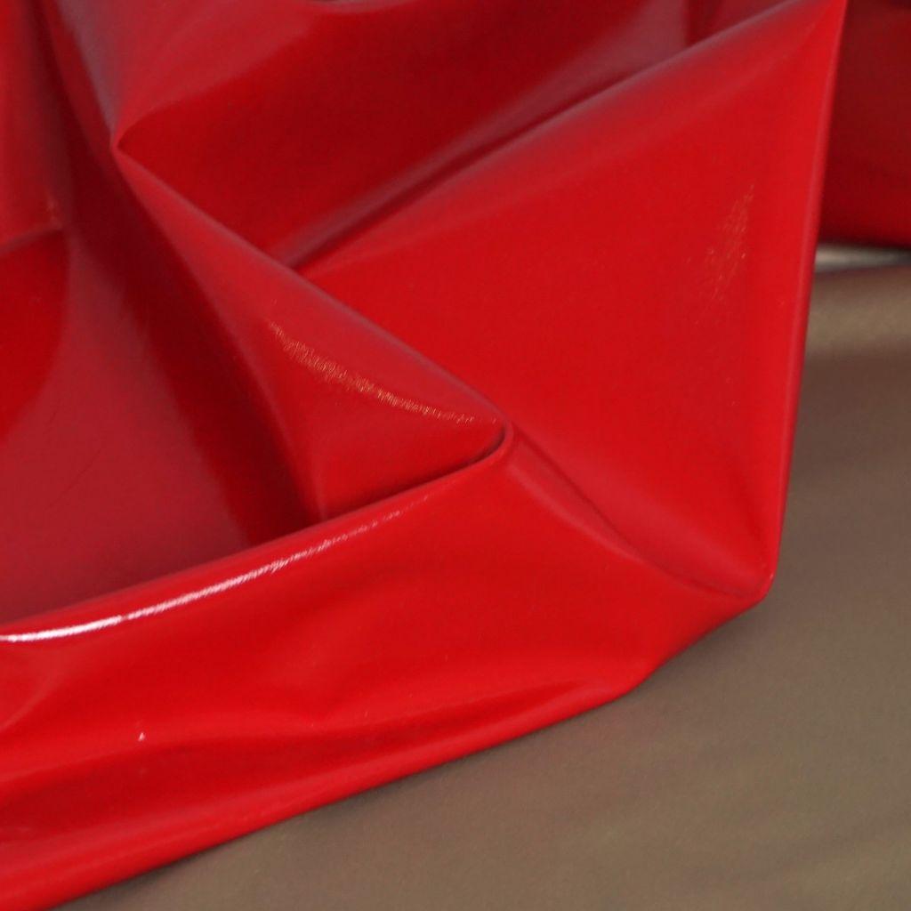 Lacklederimitat elastisch glänzend warmes tomatenrot